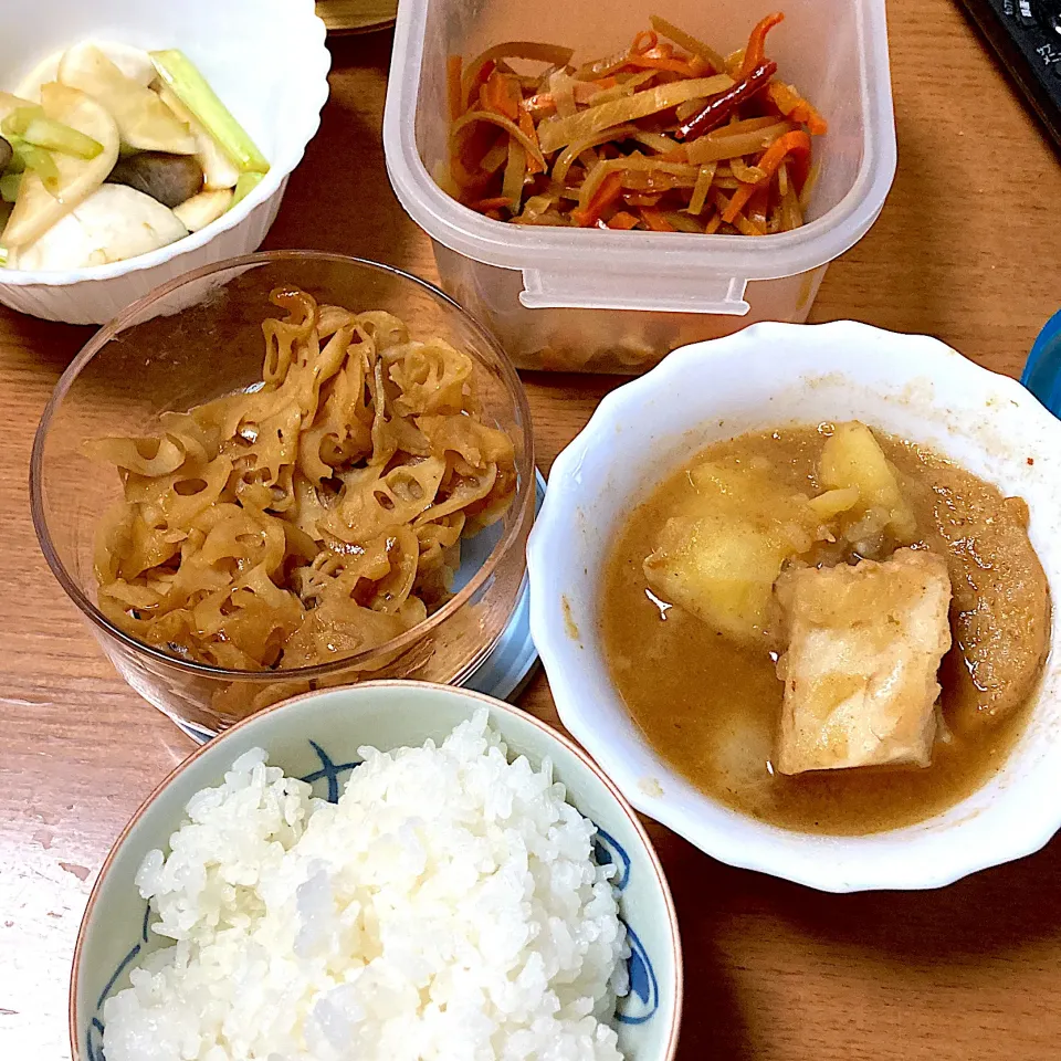 煮物と蓮根のきんぴら|みんみんさん