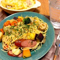 昨日の残り物deペペロンチーノ|まぁさん