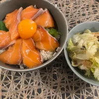 漬サーモン丼|たこさん