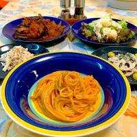 パスタとラタトゥユとポテサラと| カウボーイさん