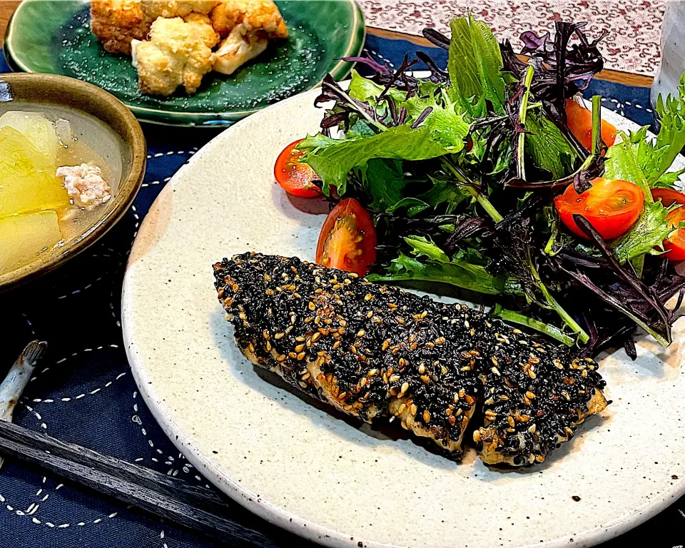 鰆のごま黒酢照り焼き|かおるさん