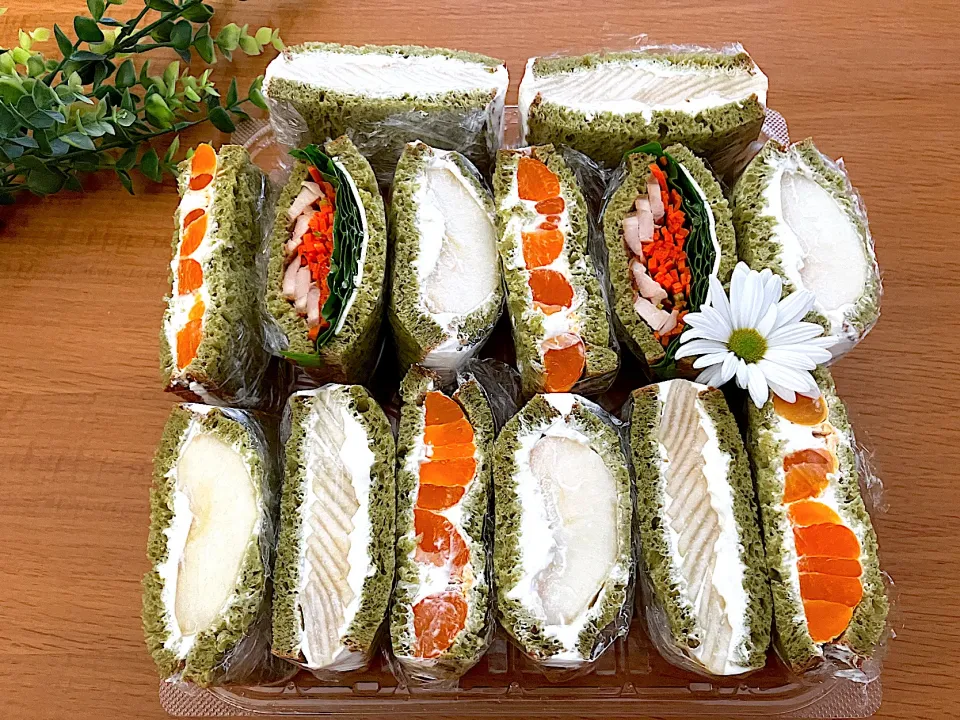 ＊抹茶食パンdeフルーツサンド弁当🍐🍊✨＊|＊抹茶＊さん