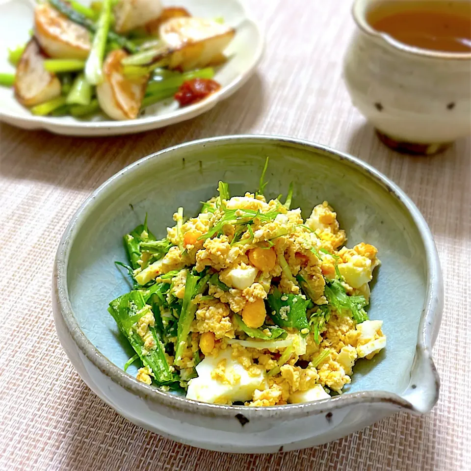たまごと水菜の辛みそ白和え|アルティッチョさん
