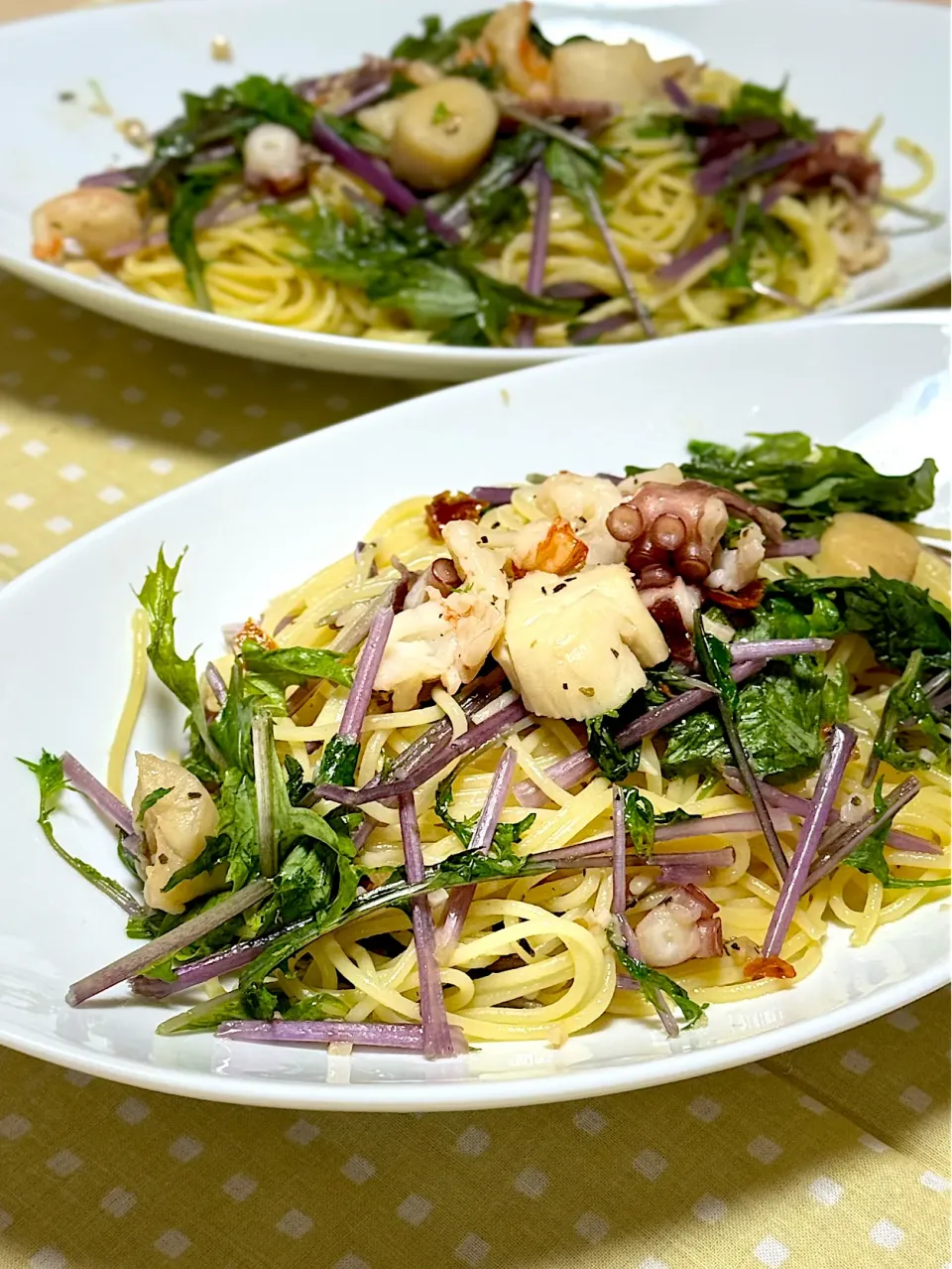 手巻き寿司の残りでオイルスパゲティ|goo_goo💕さん