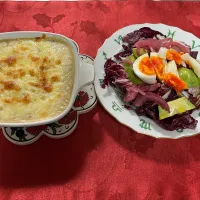 ポトフからホワイトソースを加えて、グラタンに❣️そしていつも美味しいサラダで、good morning🍁| tamemitiさん