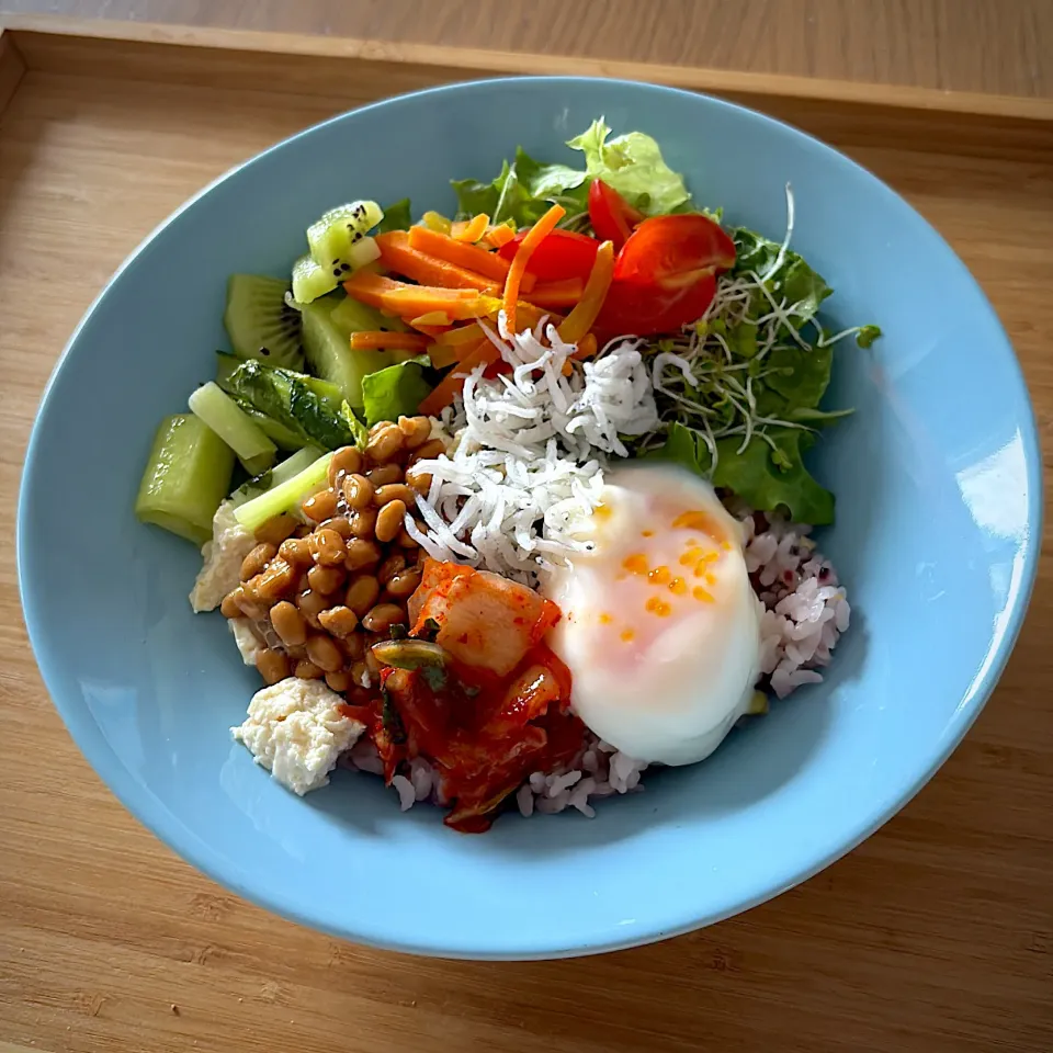 納豆豆腐卵のワンボウル|☺︎Forestさん