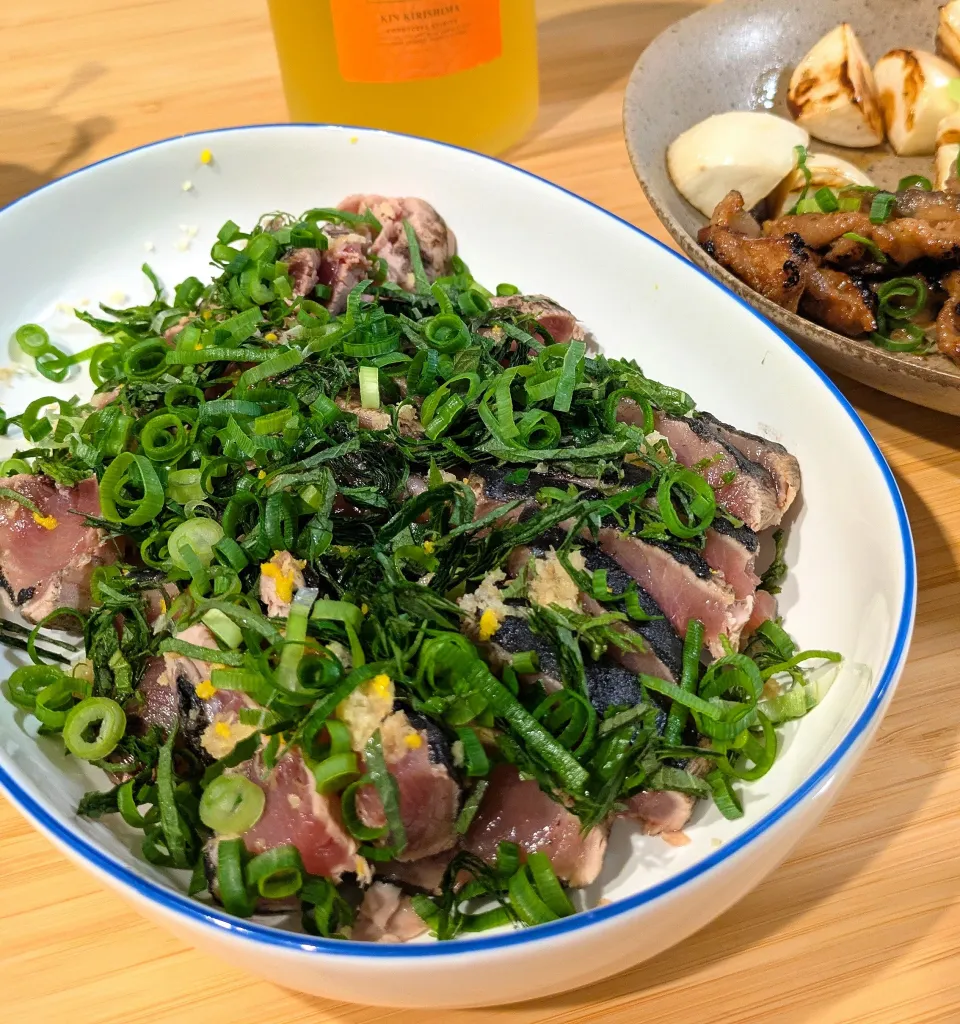 薬味たっぷり カツオのたたき|あぼちさん