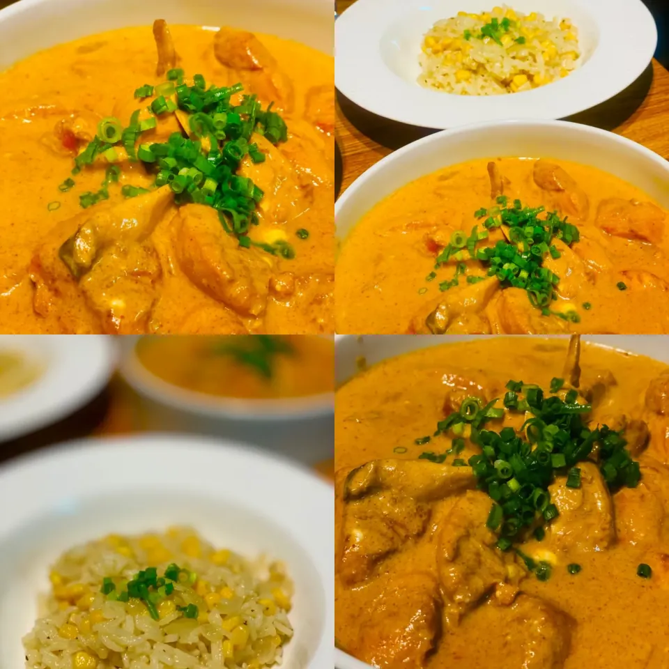 Dinner ! Dinner ! 
Thai Red Curry with Coconut Milk and Eringi Mushrooms with Sweetcorn Butter Risotto #curry #thairedcurry
#homemade #homecooking
#chefemanuel|Emanuel Hayashiさん