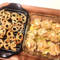 エビシュウマイ、れんこんの青海苔揚げ| ぷゆこさん