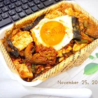 麻婆豆腐と🍆弁当🍳