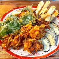 かき揚げ、大葉、イカ、ナス|せいせいさん