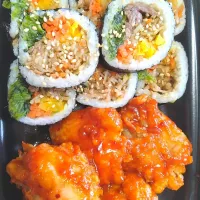 キンパとニャンニョムチキン|のばーきさん