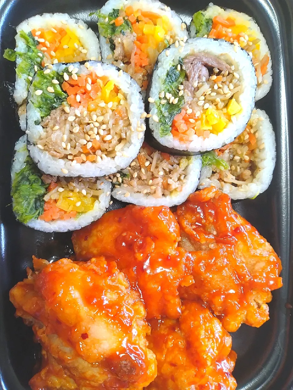 キンパとニャンニョムチキン|のばーきさん