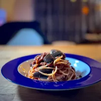 スパゲッティ 茄子と粗挽き豚のラグー トマトソース|17oyaziさん