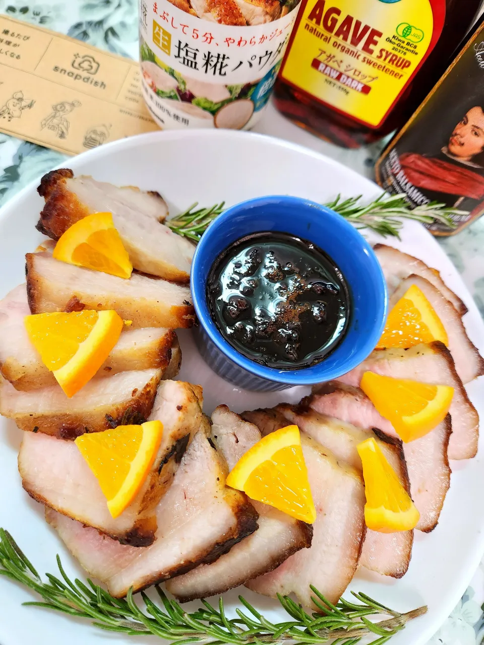 由美さんの料理 由美さんの料理 　豚バラローストポーク　バルサミコオレンジソース添え🍊→→🔷北海道産🐖豚バラブロック🍊ポークロースト🌿🍃🔷|@きなこさん