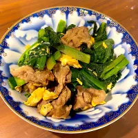 芥蘭菜 と豚肉と卵の炒めもん|だるころさん