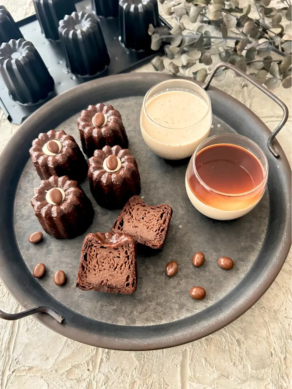 コーヒーショコラカヌレ＆ほうじ茶パンナコッタ|nonoさん