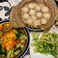 カニカマで芙蓉蟹と、お店の小籠包、カリフローレ|こむぎこさん