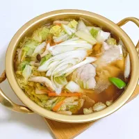 【鍋出汁の駅伝②🎯節約＆ヘルシー！大きな真鱈の切り身と野菜たっぷり鍋🤤】|Falco*さん