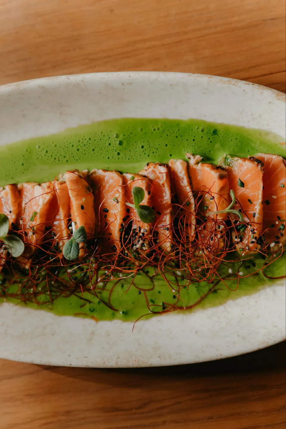 —Salmon Tataki—

Seared salmon, celery sauce 


#salm|Marija Besovicさん