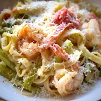 フェットチーネ 海老 フレッシュトマト アスパラガス| keisukeさん