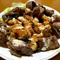 🐓肝の塩焼きと唐揚げ❗️( ^ω^ )✨|サソリさん