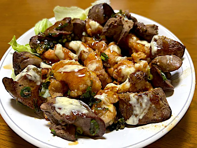 🐓肝の塩焼きと唐揚げ❗️( ^ω^ )✨|サソリさん