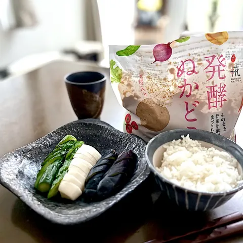 「プラス糀 発酵ぬかどこ」を使ってみたSnapdishの料理・レシピ写真:由美さんの料理 発酵ぬかどこでぬか漬け作りました😋