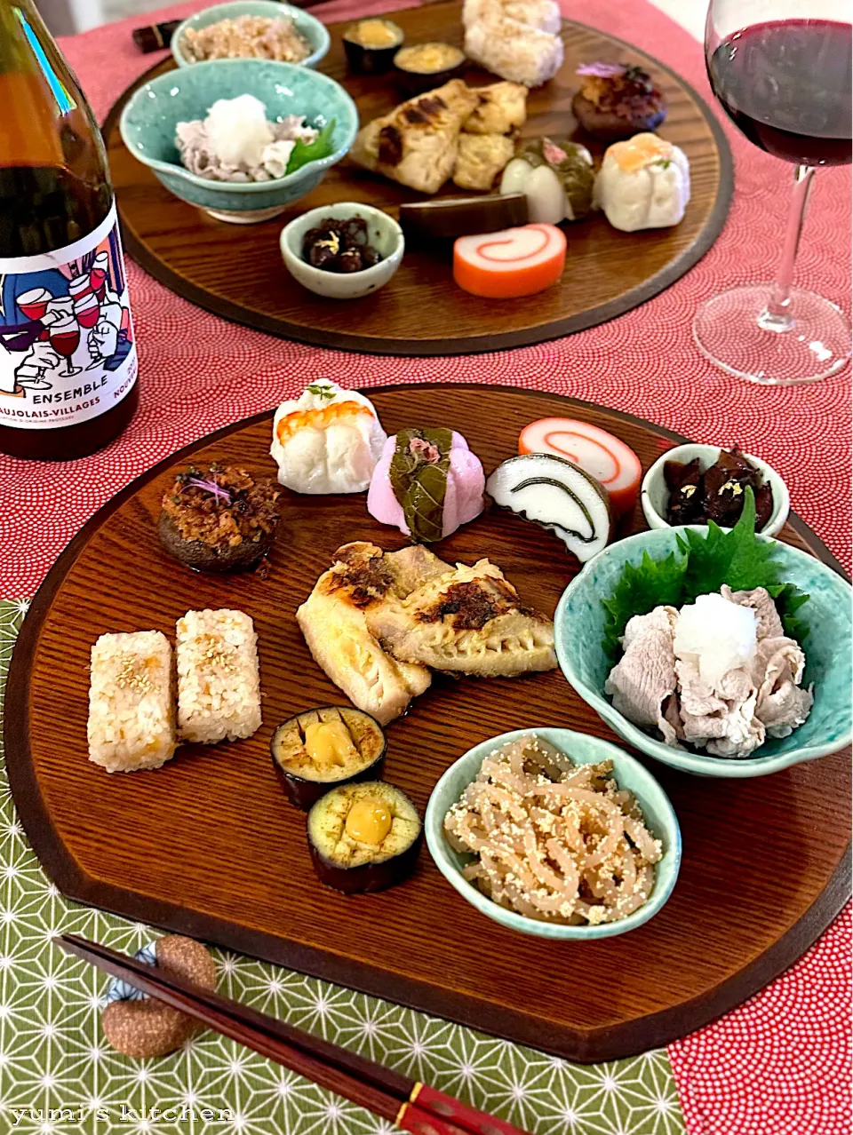 由美さんの料理 夜の部活動！家飲み部♪めいちゃん便で和プレート✨ボジョレーで乾杯しました🍷|由美さん