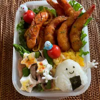 エビフライとミートソースパスタ弁当|ヘルペイさん