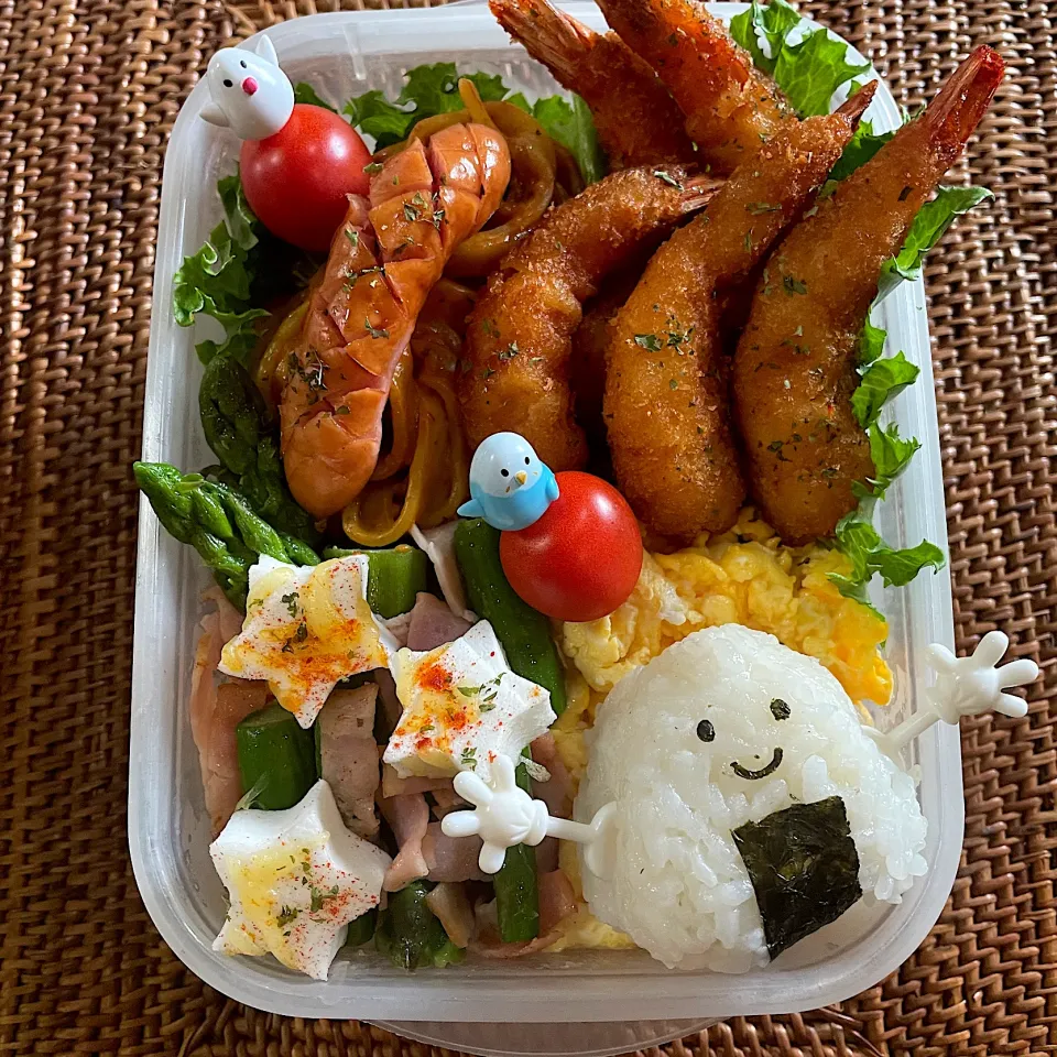 エビフライとミートソースパスタ弁当|ヘルペイさん