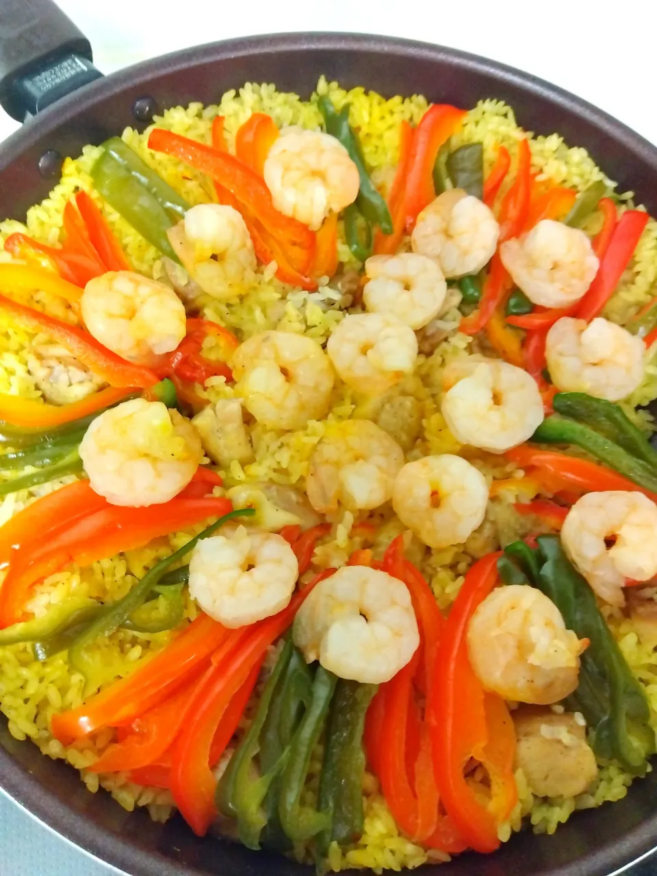 男子高生のおやつ！海老と鶏肉の香味パエリア|mamedaifukuさん