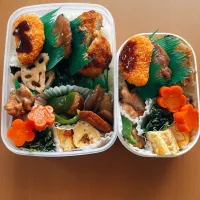 今日の息子と旦那のお弁当|sacchan( ﾐΦﻌΦ)ฅさん