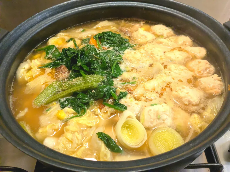 鶏と豚の肉団子鍋|ぽてさん