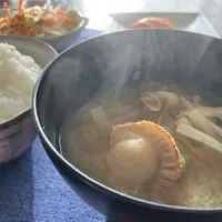 11/27 ベビーホタテ入り味噌汁|あーるさん