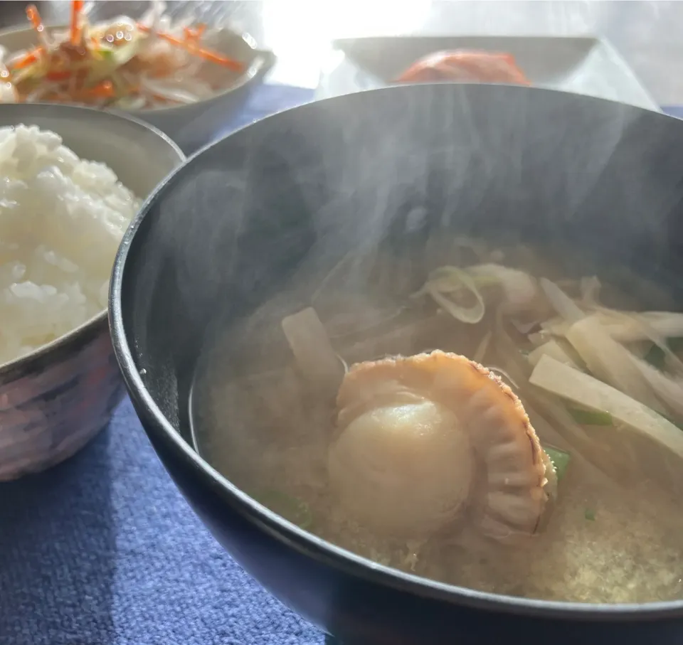 11/27 ベビーホタテ入り味噌汁|あーるさん