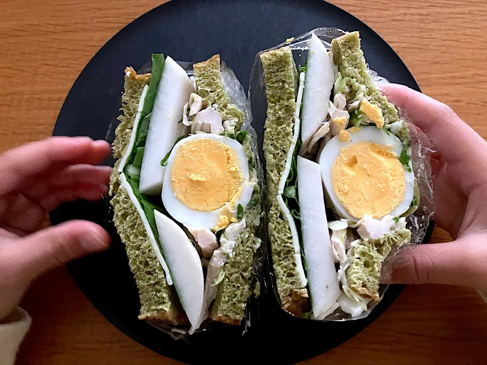 ＊抹茶食パンのわんぱくサンド🥪＊|＊抹茶＊さん