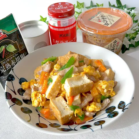 「ＭＣ　完熟赤胡椒（あらびき）袋入」を使ってみたSnapdishの料理・レシピ写真:厚揚げと豚肉の味噌炒め