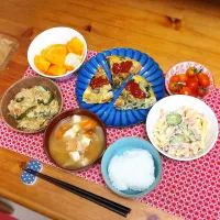 今日の晩御飯🥢キッシュ風オムレツ🥚|まゆめろさん