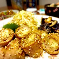 レンジで味噌漬け豆腐の豚巻き|tonaさん