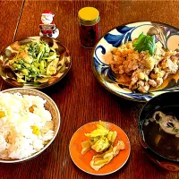 晩ごはん♯豚肉みぞれ煮♯銀杏ごはん|小松菜さん