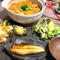 煮物🍻サーモンサラダピール塩サバ|miyuki🌱さん