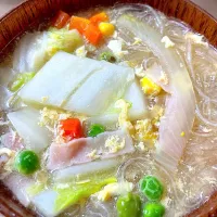 白菜と卵春雨スープ|くうちゃんさん