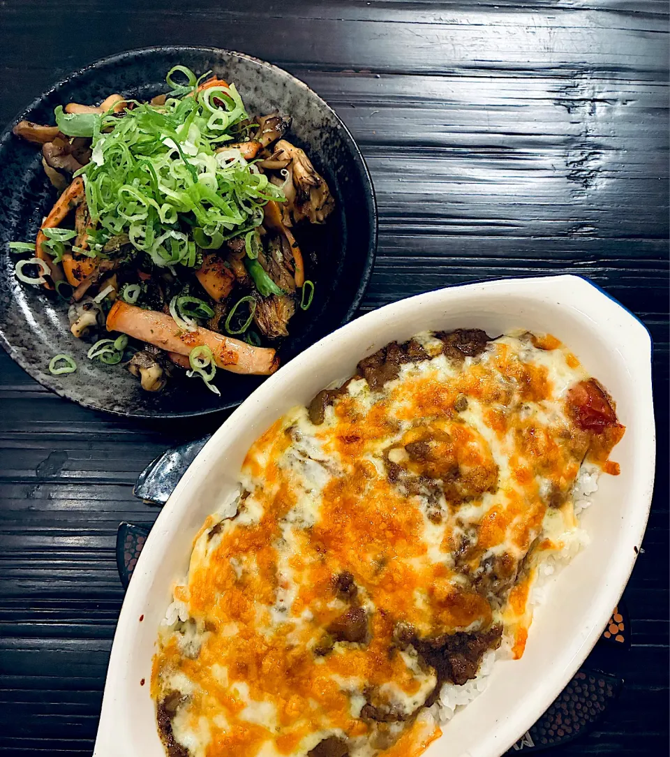 🍛カレードリアとイカの肝バター炒め🦑|ぽくくんさん