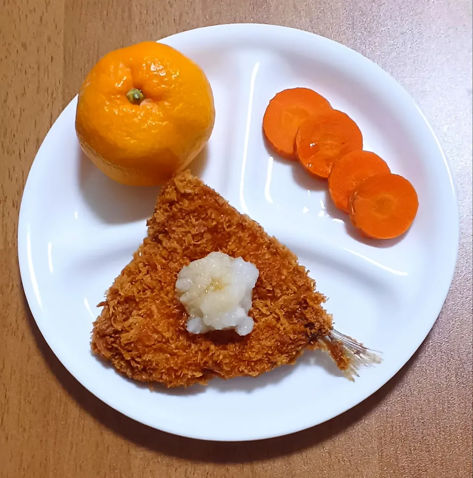 みかん、にんじん、アジフライ、大根おろし|ナナさん