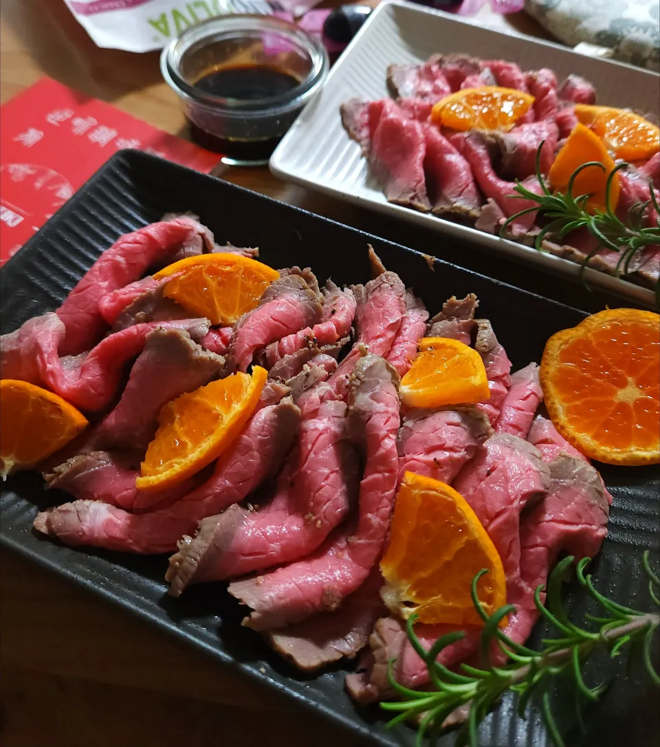 由美さんの料理 由美さんの料理 　豚バラローストポーク　バルサミコオレンジソース添え🍊|ナオミさん