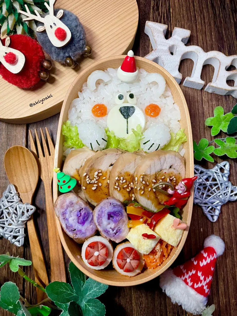 しろくまさんロールチキン弁当|Akiyoෆ¨̮⑅さん