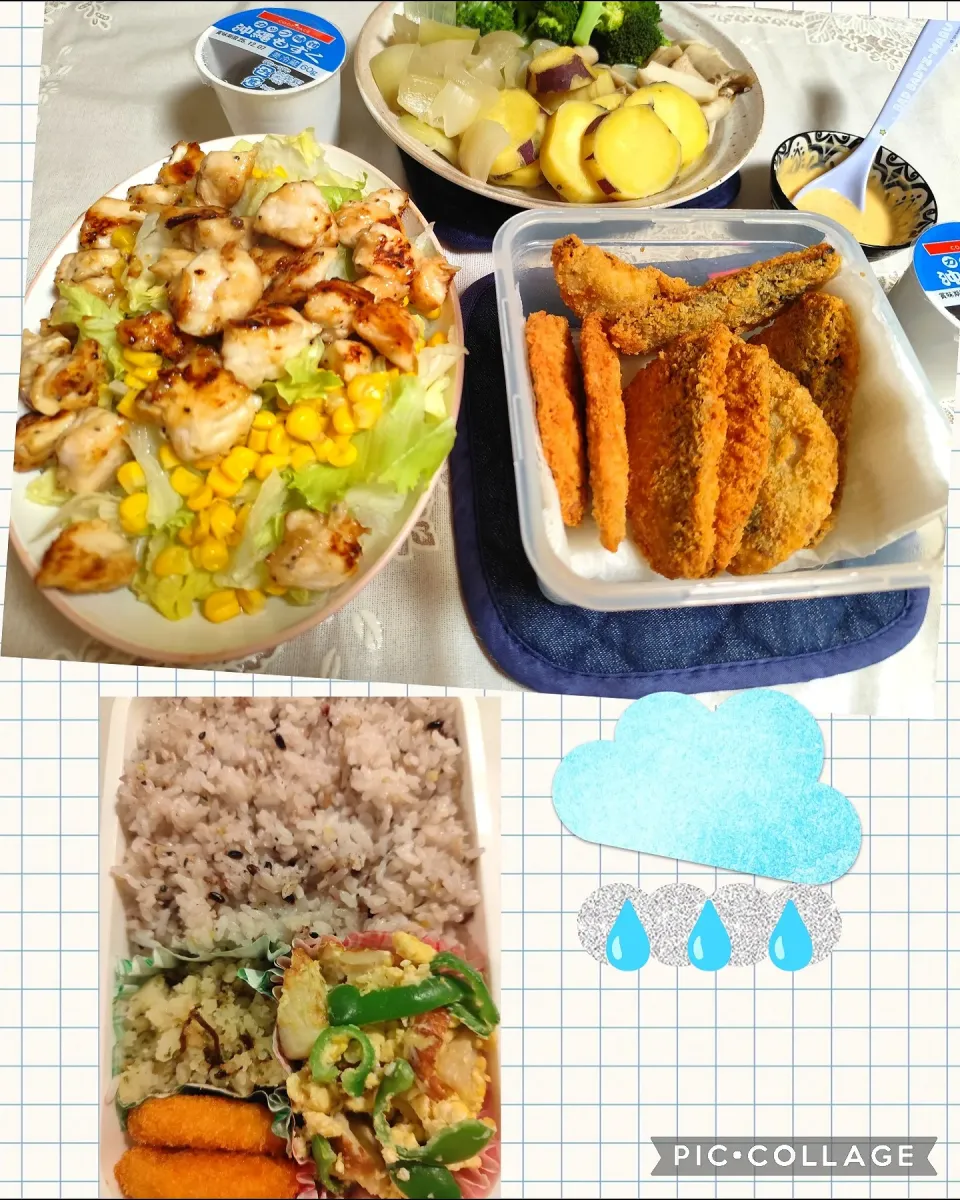 27日おまとめ(旦那さん弁当、夜ごはん)|m.rafuさん