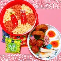 鮭フレーク&炒り卵の2色丼お弁当🍱|miyurumoさん