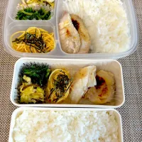 鱈の西京焼き弁当。旦那さん、娘弁当。